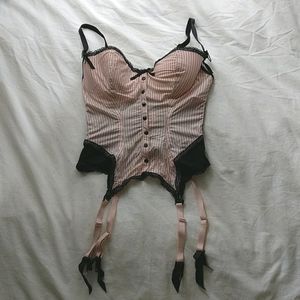 La Vie En Rose pink pinstripe corset/bustier